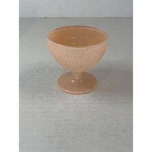 Dominion Saguenay Fired On Pastel Pink Sherbet Bowl Depression Glass